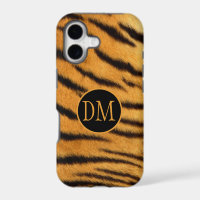 Faux Tiger Fur Pattern Monogram