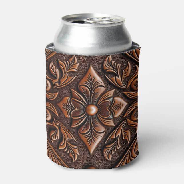 Faux Tooled Leather Can Cooler (Can Front)