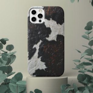 Faux Tooled Leather Cow Spotted Hide fur iPhone 16 Case