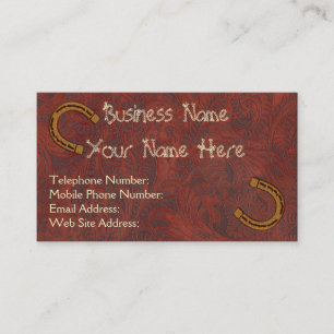 Faux Tooled Leather Western style 5 Business Cards