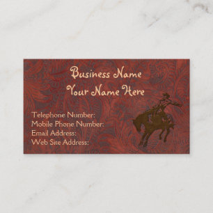 Faux Tooled Leather Western style 7 Business Cards