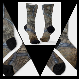 Faux TortoiseShell Photographic Grey and Brown Socks