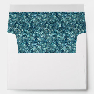 Faux Turquoise Aqua Return Address Envelope