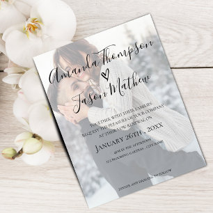 Faux Vellum Effect Photo Vow Renewal Invitation