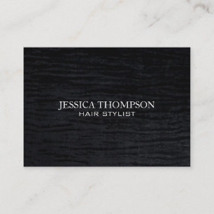 Faux Velvet Black Print Business Card