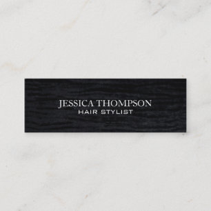 Faux Velvet Black Print Mini Business Card