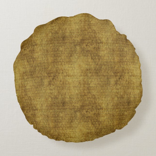 Faux Velvet - Mustard Yellow Round Cushion (Back)