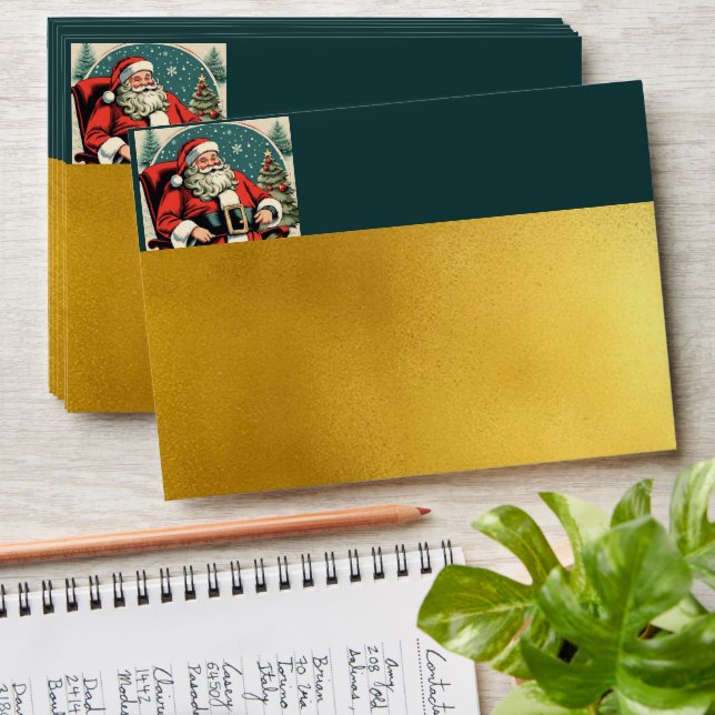 Faux Vintage illustration Santa Claus Env2 Envelope (Stacked)