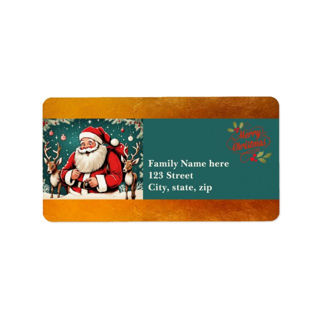 Faux Vintage illustration Santa Claus ReAdL1 Label (Front)