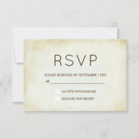 Faux Vintage Parchment Simple and Elegant RSVP