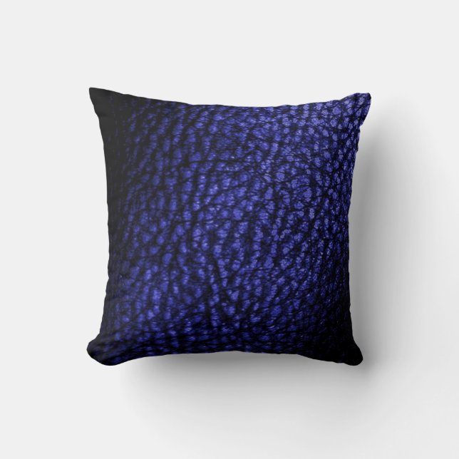 Faux Warm Navy Blue Metalic Leather-Solid Cushion (Front)