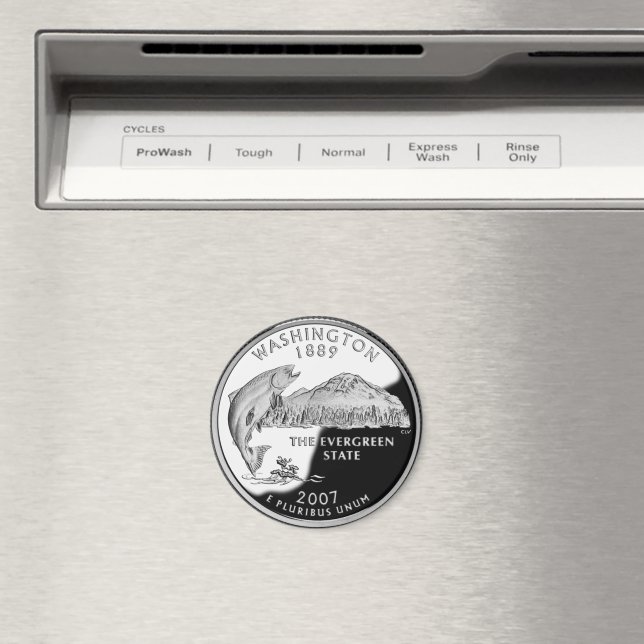 Faux Washington State Quarter Magnet (In Situ (Dishwasher))