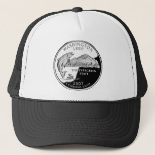 Faux Washington State Quarter Trucker Hat