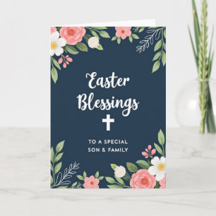 Faux Watercolor Easter Blessings Card