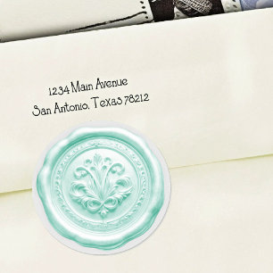 Faux Wax Envelope Seal Style 4 Blue 13 Sticker