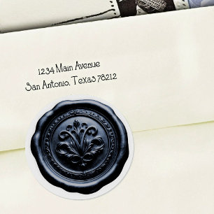 Faux Wax Envelope Seal Style 4 Blue 14 Sticker