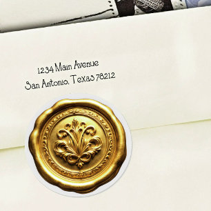 Faux Wax Envelope Seal Style 4 Gold