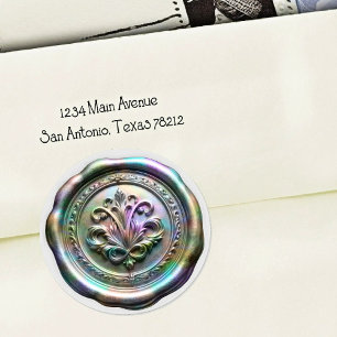 Faux Wax Envelope Seal Style 4 Grey 25 Sticker