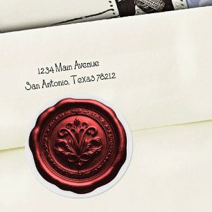 Faux Wax Envelope Seal Style 4 Red 15