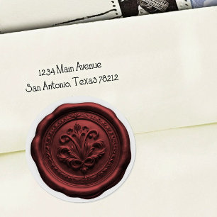 Faux Wax Envelope Seal Style 4 Red 3