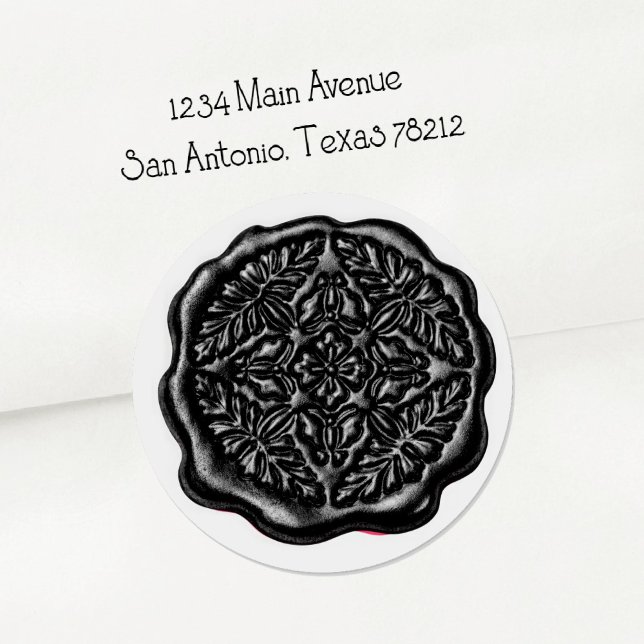 Faux Wax Seal, Black Classic Round Sticker (Creator Uploaded)