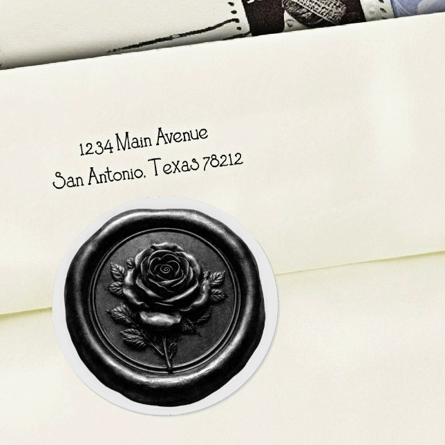 Faux Wax Seal Black Rose Deep Impression (Creator Uploaded)