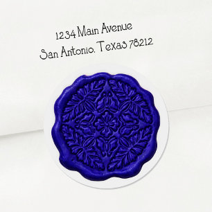 Faux Wax Seal, Blue Classic Round Sticker