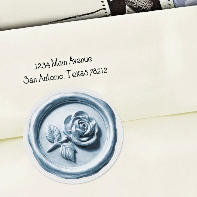 Faux Wax Seal Blue Rose 2 Deep Impression (Creator Uploaded)
