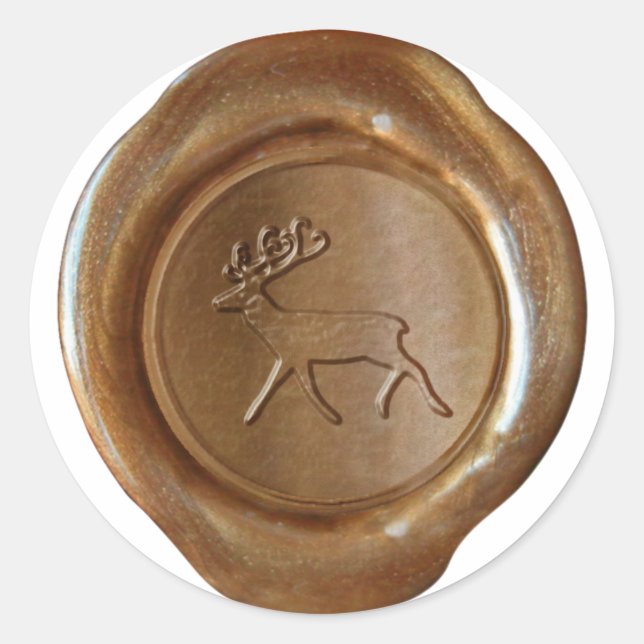 Faux Wax Seal - Copper - REINDEER (Front)