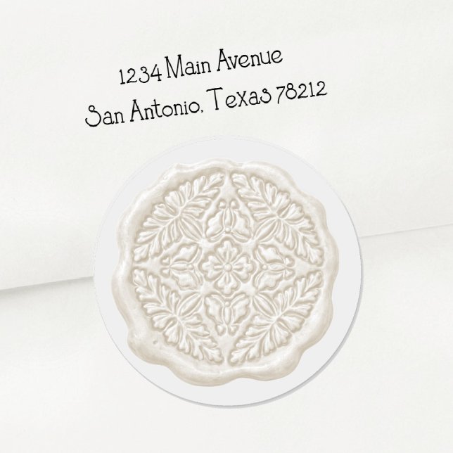 Faux Wax Seal, Cream Classic Round Sticker (Creator Uploaded)