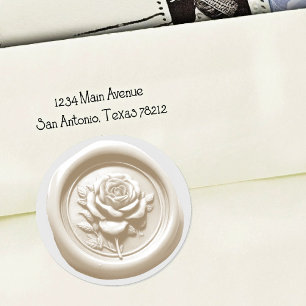 Faux Wax Seal Cream Rose Deep Impression