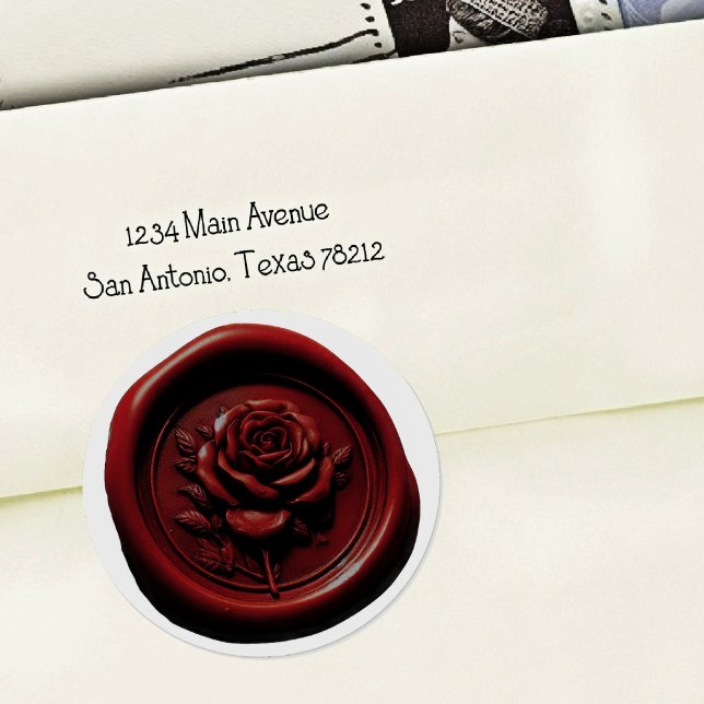 Faux Wax Seal Dark Red Rose Deep Impression (Creator Uploaded)