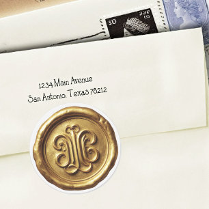 Faux Wax Seal Deep Impression Antique Gold