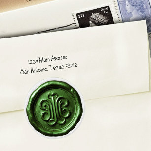 Faux Wax Seal Deep Impression Bottle Green