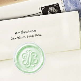 Faux Wax Seal Deep Impression Mint Green