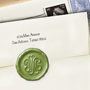 Faux Wax Seal Deep Impression Olive Green
