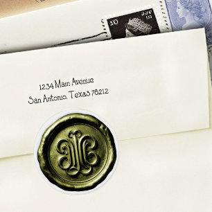 Faux Wax Seal Deep Impression Olive Green 2