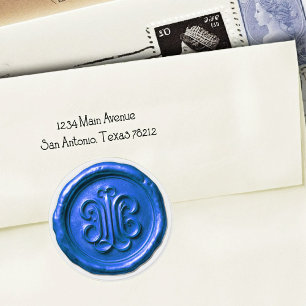 Faux Wax Seal Deep Impression True Blue