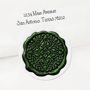 Faux Wax Seal, Emerald Classic Round Sticker