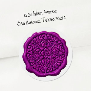 Faux Wax Seal, Fuchsia Classic Round Sticker