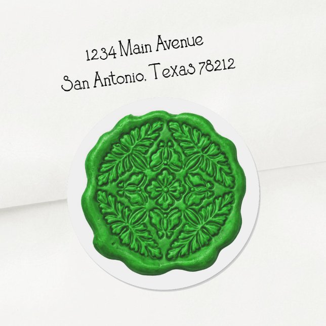 Faux Wax Seal, Grass Green Classic Round Sticker (Creator Uploaded)