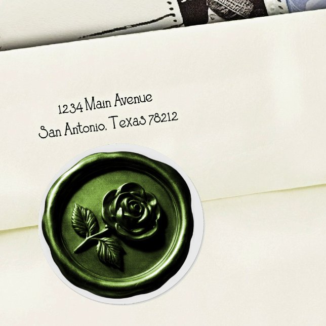 Faux Wax Seal Green Rose 2 Deep Impression (Creator Uploaded)