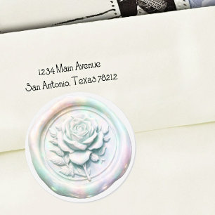 Faux Wax Seal Iridescent Rose Deep Impression