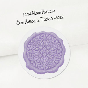 Faux Wax Seal, Lavender  Classic Round Sticker