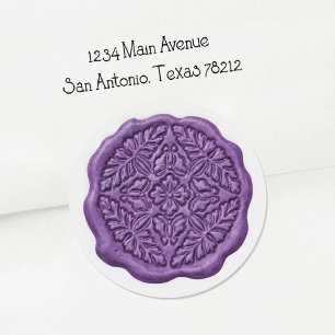 Faux Wax Seal, Light Purple Classic Round Sticker