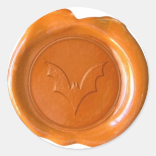 Faux Wax Seal - Orange - BAT 01