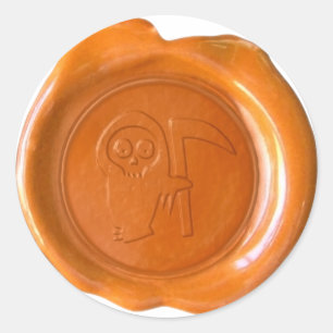 Faux Wax Seal - Orange - GRIM REAPER