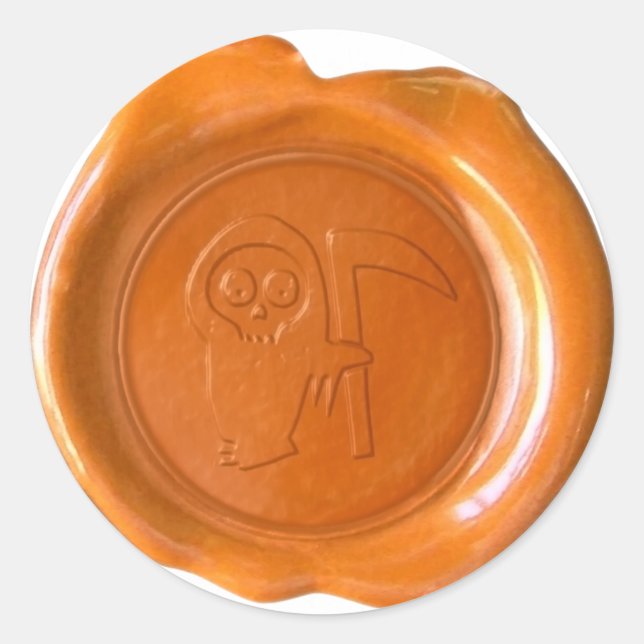 Faux Wax Seal - Orange - GRIM REAPER (Front)