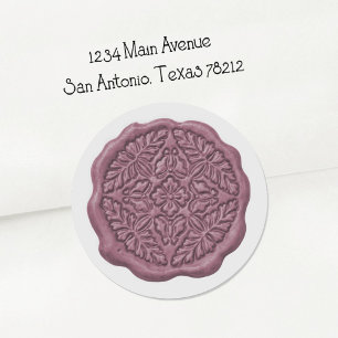 Faux Wax Seal, Orchid Purple Classic Round Sticker