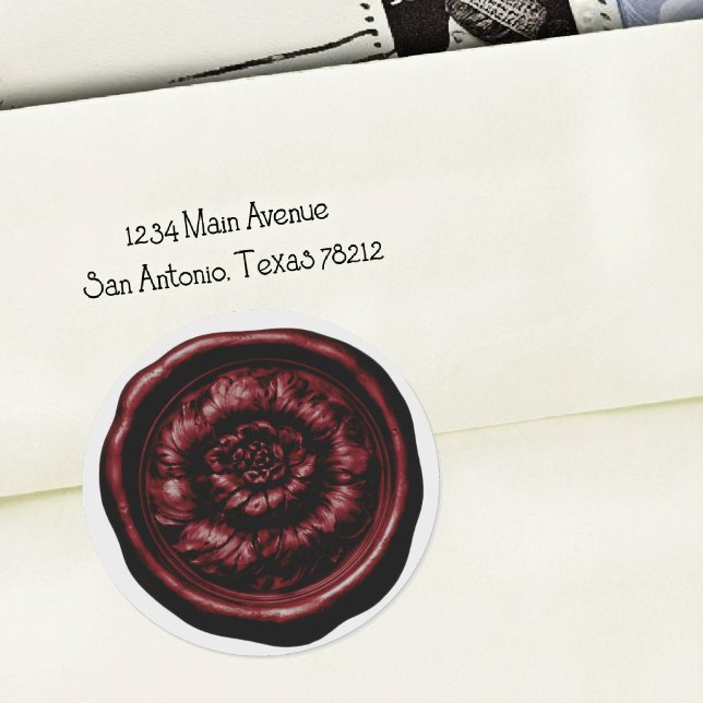 Faux Wax Seal Peony Burgundy (Creator Uploaded)